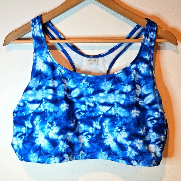 Calypsa - Women's Tie Dye Plus Size Racerback Swim Bra Sz. 1X NWT - Picture 6 of 10
